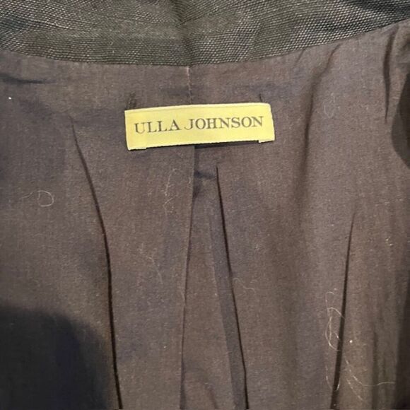 Ulla Johnson Line Lyocell Peplum Back Blazer Deep Navy Blue Lined Size 8 - Picture 5 of 12